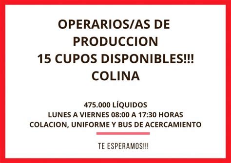 OPERARIOS AS DE PRODUCCIÓN COLINA Rastro