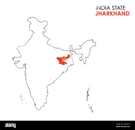 Jharkhand mapa del estado indio Jharkhand mapa ilustración vectorial