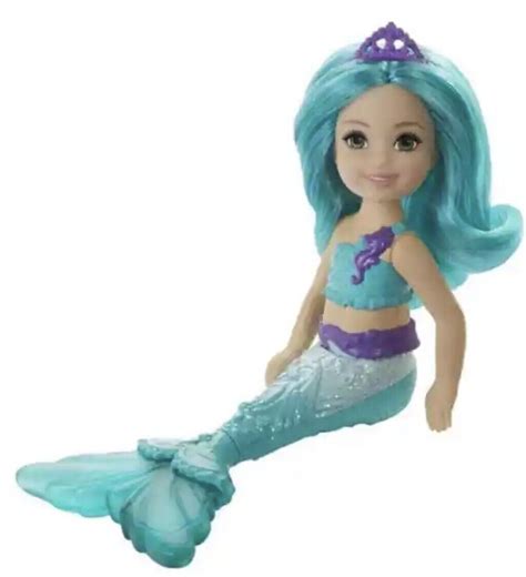 Barbie Dreamtopia Mermaid Rainbow Cove Chelsea Teal Blue Hair Princess