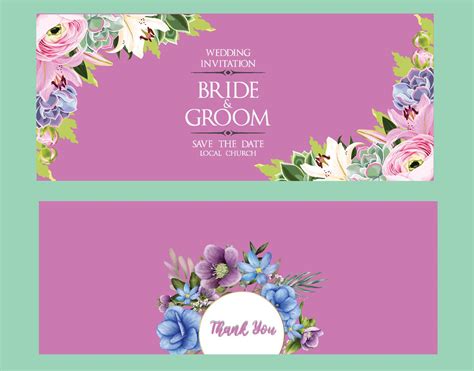 Watercolor Floral Wedding Card Template 7532402 Vector Art At Vecteezy