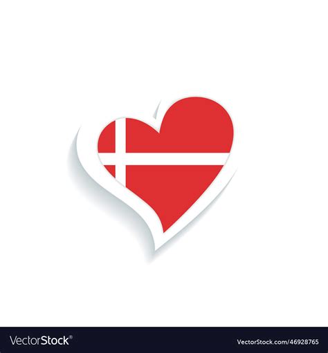 Isolated Heart Shape With The Flag Of Denmark Vector Image