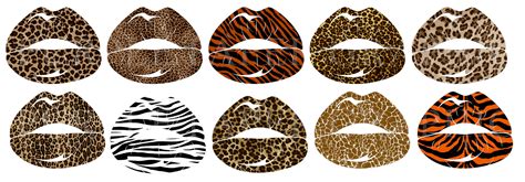 Animal Print Lips Kisses Clipart Custom Invitations Digital - Etsy