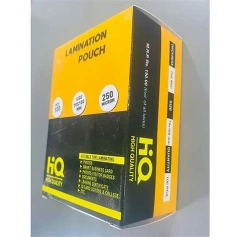 Lamination Pouch Film 70 Mm X 100 Mm At Rs 800 Pack In Mumbai Id