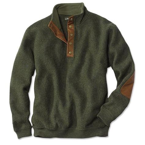 Orvis Boiled Wool Snap Front Pullover Orvis Menspulloversweaters