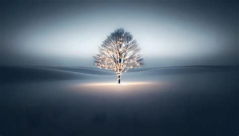 Premium Photo Lone Tree In Winter Solitude