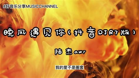 陆杰awr 晚风遇见你 抖音djr7版 【動態歌詞 Lyrics】 Youtube