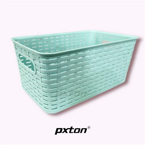 Jual Pxton Keranjang Serbaguna Plastik Anyam Rotan Storage Box Kotak