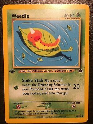 Pokemon Weedle St Edition Neo Discovery Mint Pok Mon Individual