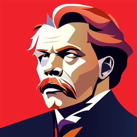 Maxim gorky poet vector illustration | Premium AI-generated vector