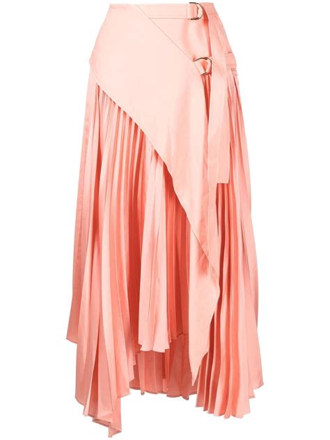 Acler Moston Asymmetric Pleated Skirt Farfetch