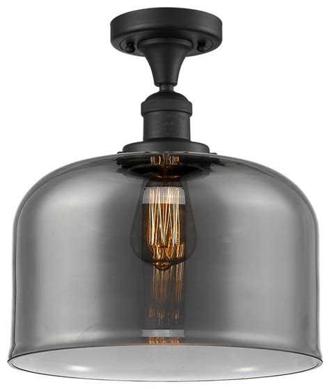 Franklin Restoration X Large Bell Light Semi Flush Mount Matte Black