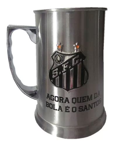 Caneca De Chopp Inox Do Santos Licenciado Parcelamento Sem Juros