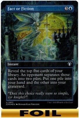 Fact Or Fiction Foil Borderless Nm Commander Masters Uc Mtg Ebay