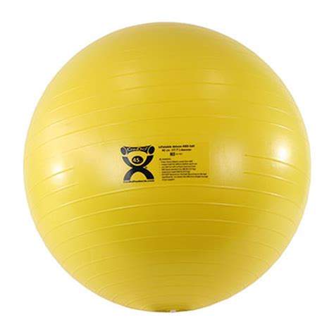 Cando Inflatable Exercise Ball Extra Thick Yellow 18 Inches