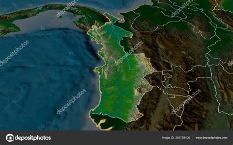 choco department colombia zoomed highlighted main physical landscape