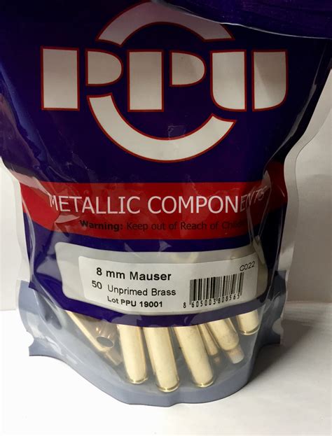 8 Mm Mauser Unprimed Brass By Ppu 50 Pcs Intersurplus