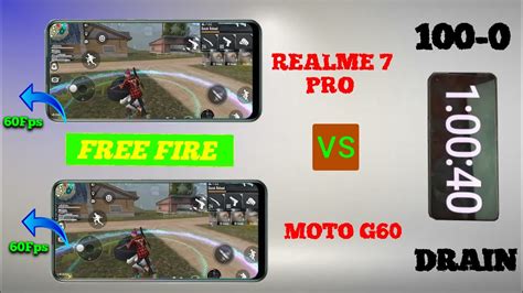 Moto G60 Vs Realme 7 Pro Free Fire Test Battery Drain Test L