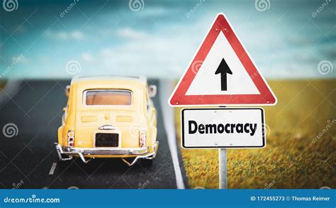 Street Sign To Democracy Stock Image Image Of Constitution 172455273