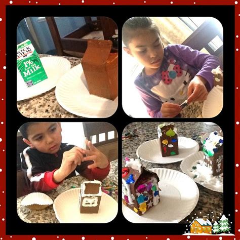 Gingerbread House Using A Small Milk Carton Head Start Preschool Gingerbread House Milk