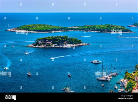 Aerial View At Paklinski Islands In Croatia Famous Sailing Resort In