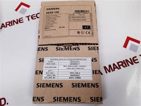 SIEMENS 5SX9100 AUXILIARY CIRCUIT SWITCH Aeliya Marine