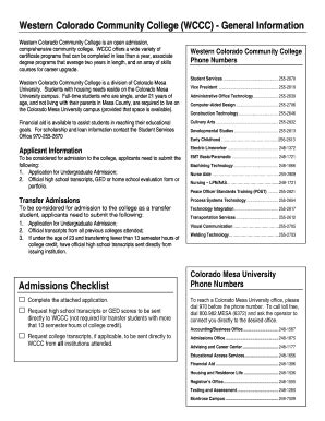 Fillable Online Coloradomesa Printed Application Form Colorado Mesa