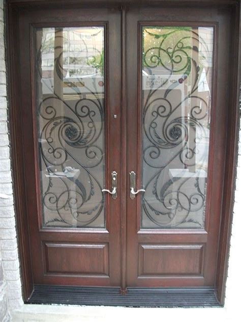 Wrought Iron Doors Fiberglass Front Entry Serafina Design Doors With Multi Point Locks Installed