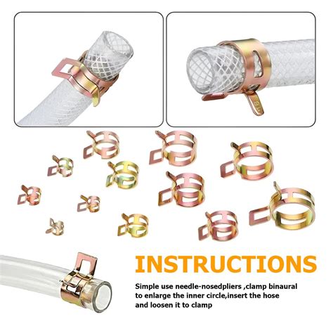 snapklikcom  pcs spring hose clamps  size spring band type fuel