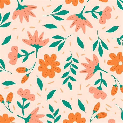 Premium Vector Abstract Hand Draw Floral Pattern Background Vector