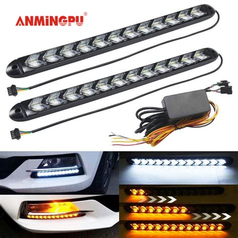 Anmingpu Pair Bright Drl Led Day Light Auto Sequential Flow Drl Led