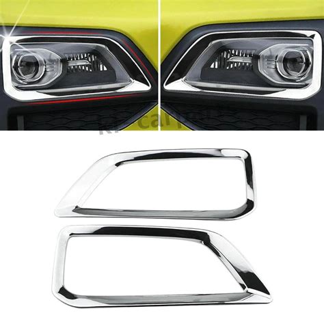 Chrome Front Fog Light Lamp Frame Trim Pair For Hyundai Encino Kona