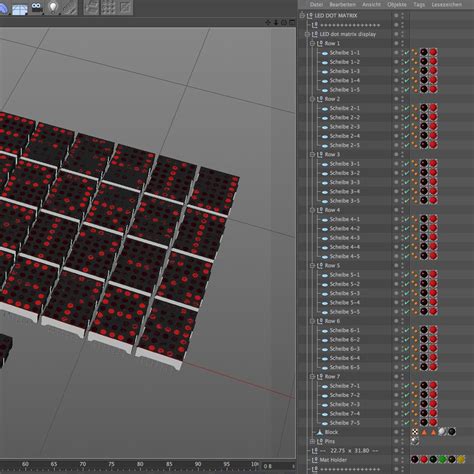 Led 도트 매트릭스 디스플레이 모듈 3d 모델 7 C4d 3ds Dae Dxf Fbx Obj Wrl Free3d