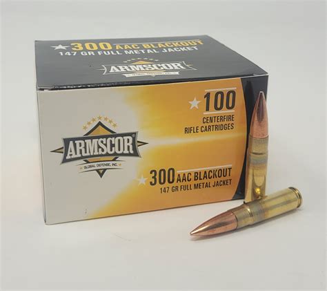 Armscor 300 Aac Blackout Ammunition Arm50446 147 Grain Full Metal