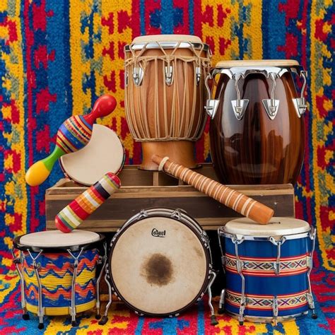 Traditional Latin American Musical Instruments background Hispanic ...