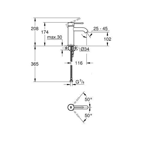 Grohe Essence New Mitigeur Monocommande Lavabo Taille S Supersteel