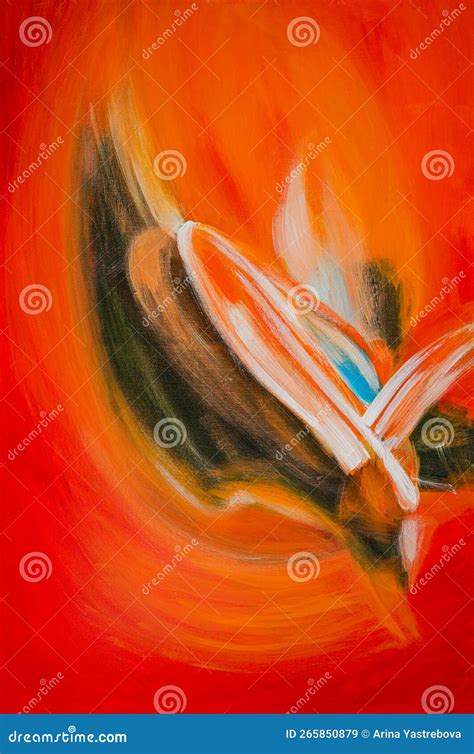 Abstract Fire Acrylic Painting on Canvas. Stock Illustration ...