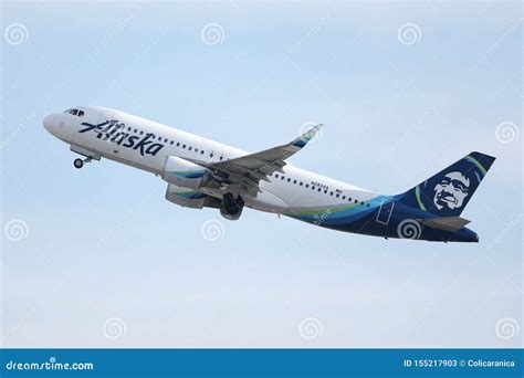 Alaska Airlines Taking Off from Los Angeles Airport LAX Editorial Stock ...