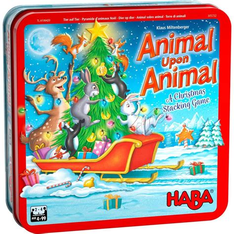 Animal Upon Animal Christmas Stacking Board Games Miniature Market