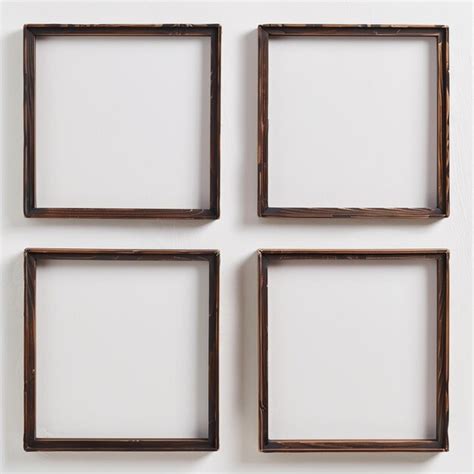 Premium Photo Quad Of Thin Dark Wooden Picture Frames 45 Ratios