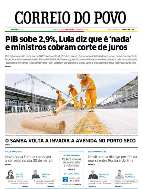 Capa Correio Do Povo Segunda 29 De Junho De 2020