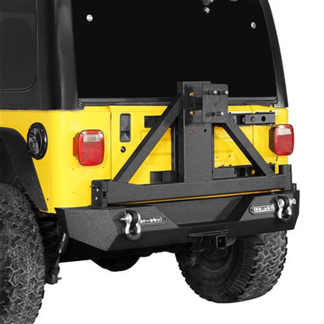 Hookeroad Rear Bumper W Tire Carrier For 1987 2006 Jeep Wrangler Tj