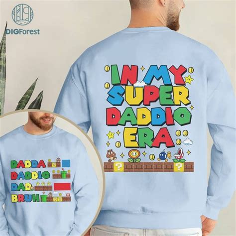 Super Mario Dad Fathers Day PNG Super Daddio Shirt Super Mario