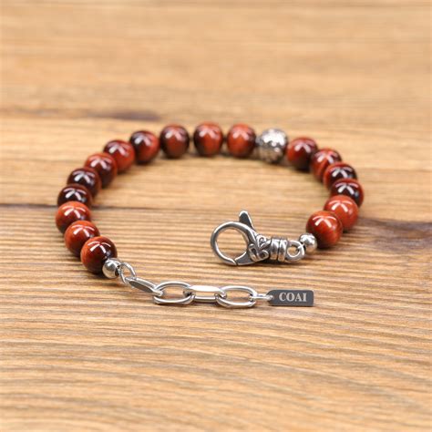 Coai Red Tiger Eye Bracelet Fleur De Lis