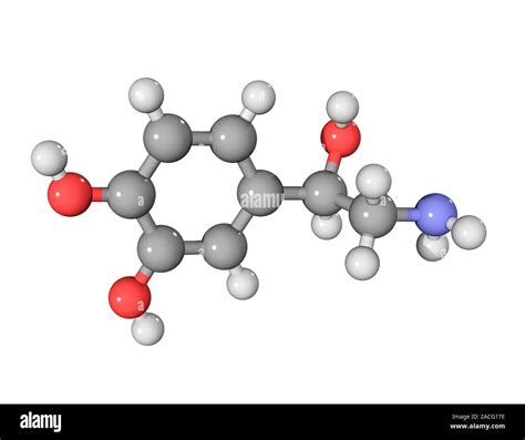 Norepinephrine Neurotransmitter Molecule Computer Model Showing The