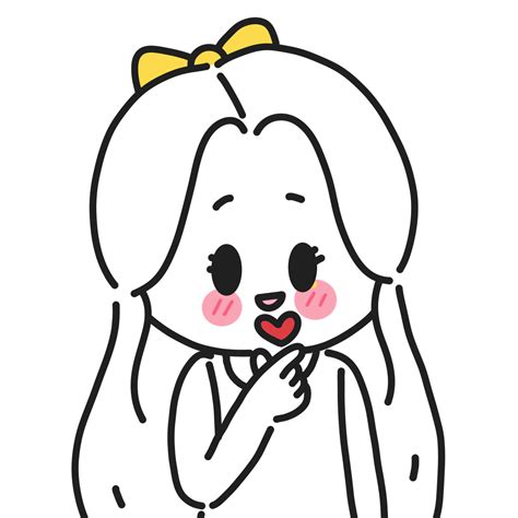 black line cute girl 47073561 PNG