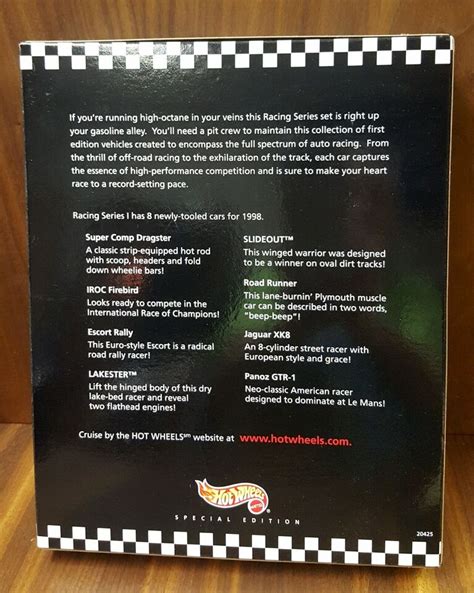 Hot Wheels RACING SERIES I Special Edition Boxed Set 8 Newly Tooled