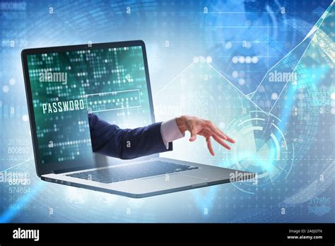 The Hacker Man Trying To Steal Personal Data Stock Photo Alamy