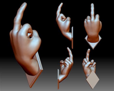 Middle Finger Fuck You Flip Off Bird Hand Gesture D Printable Model