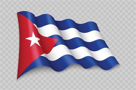 Premium Vector 3d Realistic Waving Flag Of Cuba