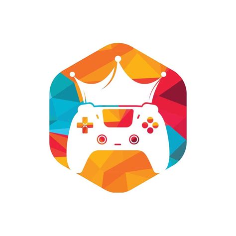 Game King Vector Logo Design Gamepad With Crown Vector Icon Design